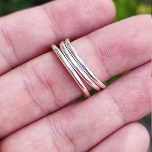 925 Sterling Silver Simple <b>Ring</b> Band Elegant Unique 2.0 mm Dainty <b>Plain</b> Minimalist Geometric Handmade Jewelry Stackable <b>Rings</b> - Product Image 3