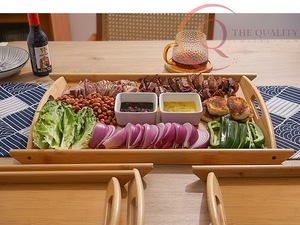 Plateau de service en bois de qualité supérieure avec un design élégant, couleurs et logo personnalisés, durable et non toxique, MOQ de 100 pièces pour les cadeaux - Product Image 3