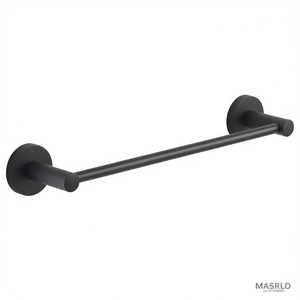 FELCE PLUS Porte-serviettes mural noir mat FP21 35 14, design droit avec possibilité de rétrécissement (39,6x5,6x7,4cm) - Product Image 2