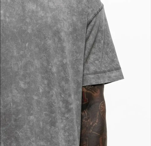 Vente en gros T-shirt décontracté de haute qualité, lourd, 180 grammes, lavé à l'acide, personnalisé - Product Image 4