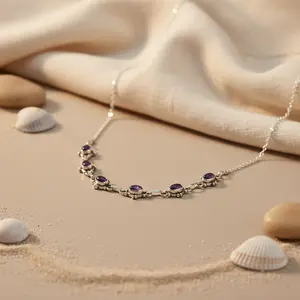 Collier pendentif tendance et classique en turquoise et jade plaqué rhodium pour femmes - Product Image 1