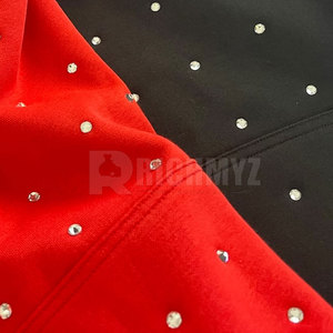 Sweats à capuche en coton mélangé sur mesure, vêtements d'hiver, sweats à capuche avec strass, utilisation en extérieur, sweats à capuche pour hommes avec strass - Product Image 2