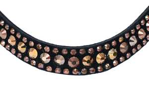 Banda de cejas de caballo de cuero con diamantes de imitación de cristal de lujo para bridas ecuestres - Product Image 2