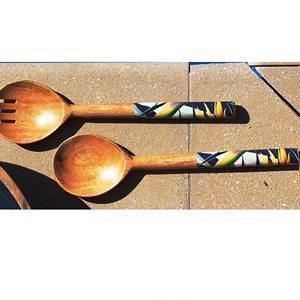 Accessoires de cuisine uniques, ensemble de cuillères à salade en acacia, écologiques, lavables au lave-vaisselle, ustensiles à salade pour la maison et la cuisine, fabriqués en Inde - Product Image 3