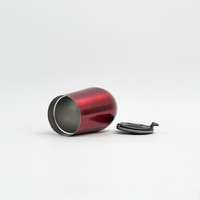 Vente en gros de mugs à vin champagne en acier inoxydable 304 SUS, 16 couleurs, forme d'œuf, verres à vin colorés avec couvercle
