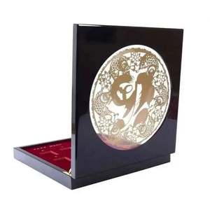 กล่องไม้ใส่เปียโนใส่เหรียญจักรราศีสีน้ำตาลเข้มดีไซน์ทรงสี่เหลี่ยมสไตล์จีน - Product Image 6