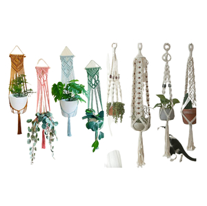 Macetas colgantes de macramé de diseño elegante con macetas, artículos para exteriores, decoración de jardín, decoración fresca para el hogar, macetas colgantes - Product Image 1