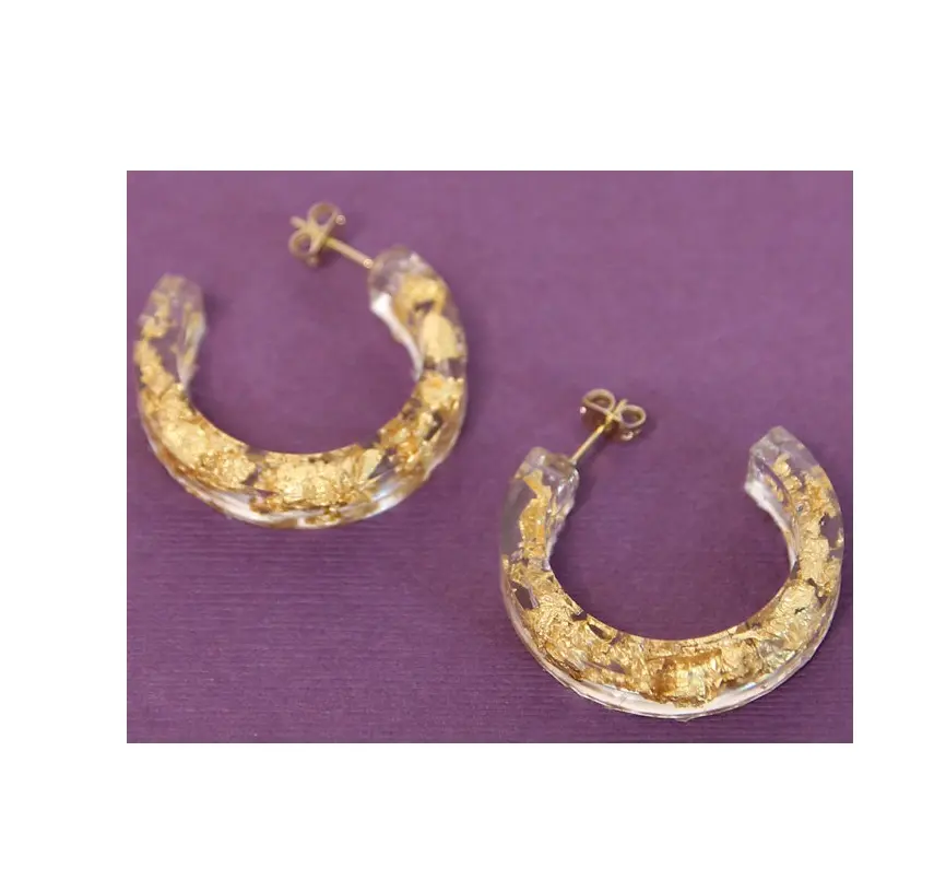 제조소 수지 귀걸이 사랑스러운 귀여운 황금 모양 디자인 에폭시 수지 귀걸이 수공예 최고의 가격
