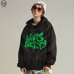 Sudadera con capucha de algodón con logotipo personalizado al por mayor para hombre, jersey negro de manga larga a la moda, OEM personalizado para la temporada de invierno - Product Image 2