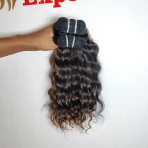 100% Remy naturel temple indien faisceaux aucun traitement chimique vague couleur noire ondulés extensions de cheveux humains - Product Image 5