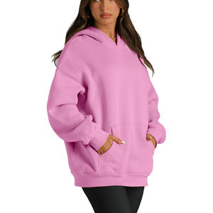 Hot Selling Streetwear <b>Oversized</b> Casual Women's <b>Hoodies</b> <b>Fleece</b> Lined Embroidered Breathable Drop-Shoulder <b>Hoodies</b> For Woman - Product Image 2