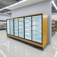Réfrigérateur commercial vertical à double porte vitrée pour supermarché, grande capacité, pour boissons