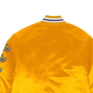 Chaqueta Varsity de Satén de Poliéster para Sublimación, de Venta Caliente, con Parche Bordado Personalizado, Ajuste Delgado, para Equipos Universitarios, Impermeable, de Alta Calidad - Product Image 5