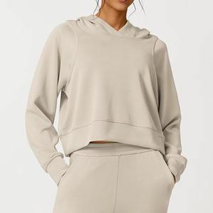 Ropa deportiva personalizable para mujer, ropa atlética holgada, transpirable, con capucha, conjunto de pantalones cortos, traje de entrenamiento para correr, gimnasio, Yoga - Product Image 4