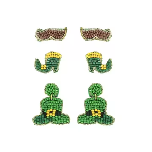 Pendientes de cuentas de semillas de ganchillo hechos a mano de diseñador, joyería de moda multicolor para mujer, venta al por mayor con estilo - Product Image 5