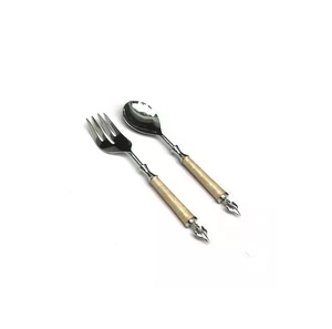 Servidor de ensalada con mango en zigzag de acero inoxidable de lujo, el mejor juego de cubiertos de cocina para Hotel, tenedores de Metal forjado para servir ensaladas - Product Image 4