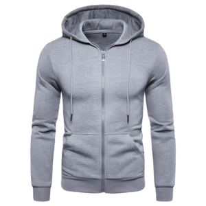 Sweat à capuche homme premium coupe classique 100 % coton, style streetwear avec poches pour l'hiver, impression numérique, écologique - Product Image 1