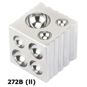 Fancy Iron Dapping Block 2x2x2 Inch Mirror Finish with 15 Half Sphere Jewelry Tools - Product Image 3