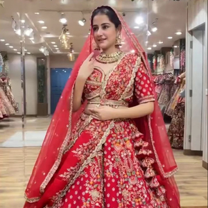 Ropa de fiesta étnica india tradicional Lehenga Choli azul estilo Vintage para mujer para festivales y bodas para verano e invierno - Product Image 1