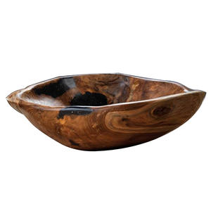Acabado negro Fruta seca o nueces Servir Tazón de madera profundo Tazón decorativo para mesa Tazón de servidor de alimentos sostenible - Product Image 3