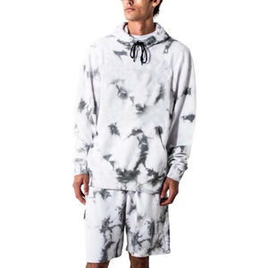 ชุดกางเกงขาสั้นผ้าฟลีซผ้าฝ้ายมีฮู้ดซักกรดชุดสูทกันเหงื่อเสื้อฮู้ดโอเวอร์ไซส์สำหรับผู้ชายโลโก้แบบกำหนดเอง - Product Image 4