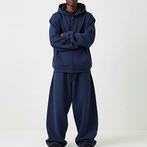 Custom Made Loose Fit Heavyweight 100% Cotton 420 Gsm Boxy Fit Hoodie & Jogging Sweatpants Breathable Fashionable Sweatsuit - Product Image 3