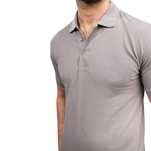 Camiseta Polo Gris para Hombre, de Algodón, Elegante, de Manga Corta, Cómoda, Informal, de Color Sólido, para Uso Diario - Product Image 2