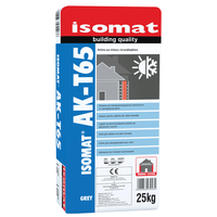 Adhésif à base de ciment modifié aux polymères pour les panneaux de laine minérale, usage construction |   ISOMAT AK-T65 Gris Haute Résistance