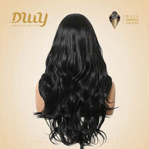 Ciera H-DWY Transparent Lace Front Long Wavy <b>Brown</b> Glueless Synthetic <b>Wig</b> Middle Part - Product Image 6