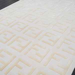 Alfombra abstracta bordada de lana anudada a mano de alta calidad, alfombra abstracta hecha a mano de pila baja, trabajo en casa, dormitorio, oración, algodón, 1 pieza - Product Image 1