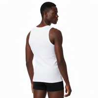 Sous-vêtements thermiques personnalisés anti-transpiration 100% coton, coupe ajustée, col rond, sans manches, pour hommes, impression de logo OEM, respirant