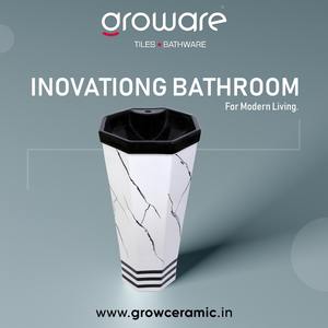 อ่างล้างหน้าเซรามิก18X12พร้อมแท่นสำหรับห้องน้ำจากอินเดีย - Product Image 3