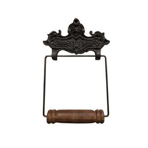 Wall Mounted Cast Iron Toilet <b>Paper</b> <b>Roll</b> Holder With <b>Brown</b> Color Handle Finishing Antique Vintage Design Toilet <b>Paper</b> Holder - Product Image 4