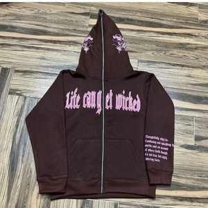 Sweat à capuche unisexe à fermeture éclair complète imprimé bouffant Pull à capuche épais en polaire de coton pour l'hiver 100% Meilleure qualité Service OEM entier - Product Image 4