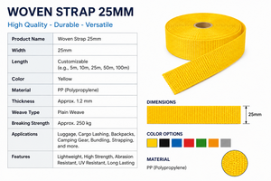 Rouleau de sangle en polyester pour la logistique, 25 mm, haute performance, pour la fixation et le transport des charges, fourniture d'usine OEM - Product Image 4