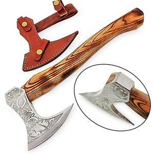 Vente en gros personnalisé de haute qualité OEM ODM Service Damas Acier Tomahawk Tête de hache Qualité industrielle Chasse en plein air DIY Bois - Product Image 1