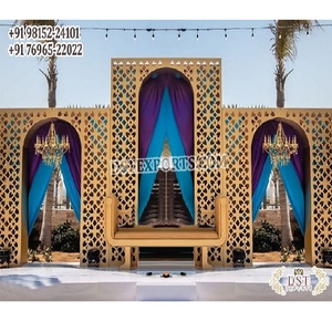 Mariage en plein air thème marocain cadres découpés au Laser élégant événement fête scène Laser cadre en gros scène de mariage arches en métal configuration - Product Image 1