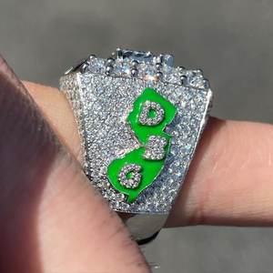 Anillo de cóctel de lujo para hombre con incrustaciones de diamantes de moissanita VVS brillantes, de plata de ley 925, estilo hip hop, para la muñeca. - Product Image 3