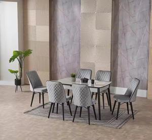 Élégant et moderne ensemble de meubles de salle à manger 1 table et 6 chaises, ajout élégant pour la cuisine ou la maison de la villa - Product Image 6