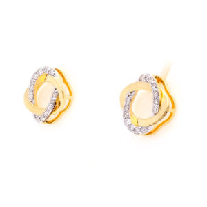 Pendientes de Oro con Doble Nudo de Estilo Francés para Mujer, Regalo de Cumpleaños - Product Image 2