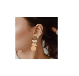Brass Gold Plated Jewelry Ear Rings Charms Handmade Fashion Jewelry solid Brass jewelry earing handmade at cheap price