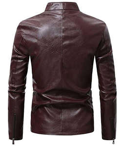 2023 Mejor ropa de moda para hombres Venta al por mayor Diseño de chaqueta de cuero puro - Product Image 2