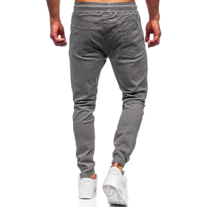 Pantalon de survêtement léger 98% coton pour homme Poches à cordon de serrage de style athlétique brodé de logo personnalisé droit pour - Product Image 3