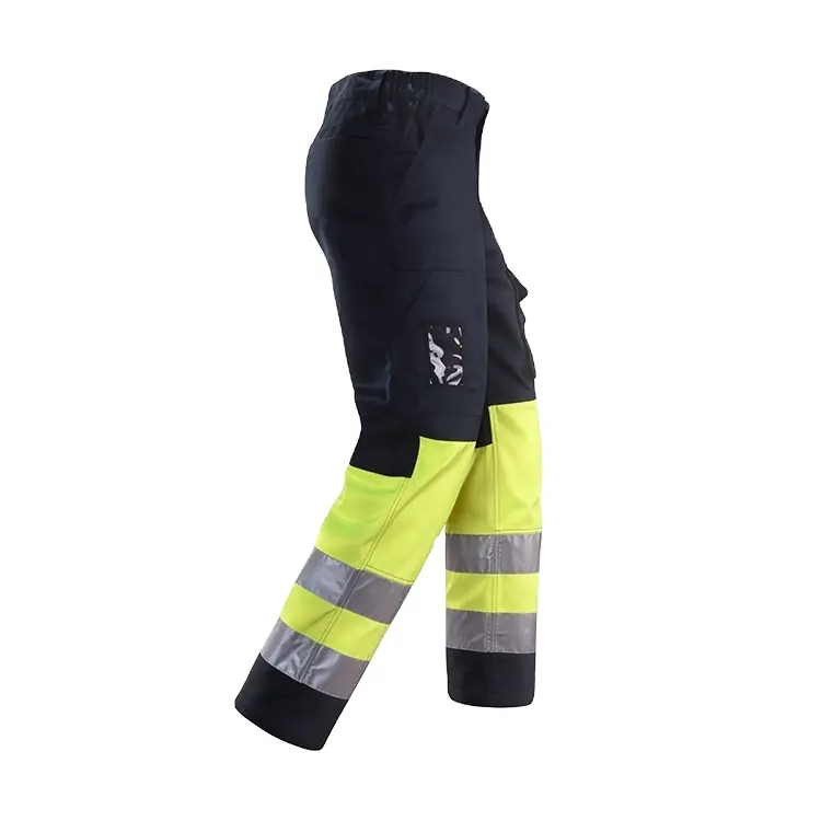 कपड़े पहनने के लिए प्रतिरोधी सुरक्षा काम करने वाली पैंट के साथ-साथ पतलून वर्कवियर पतलून श्रमिक निर्माण स्थल सड़क मार्ग