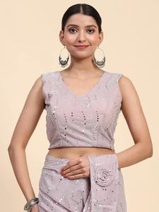 Nouvel arrivage de blouse Saree importée avec broderie à sequins pour femme, exportateur de mode, qualité indienne, meilleure belle robe - Product Image 3