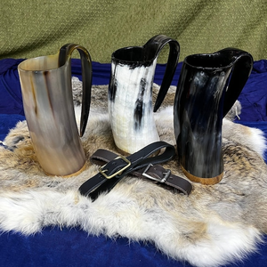 Taza para beber vikingo de cuerno de buey de búfalo ecológica de la mejor calidad hecha a mano en la India vaso de cerveza de estilo moderno capacidad de 200ml/1000ml - Product Image 6