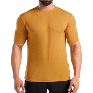 Ropa Deportiva de Algodón 100% Ecológica, de Manga Corta, Ajustada, Transpirable, de Color Sólido, con Diseño Personalizado, a Bajo Precio - Product Image 1