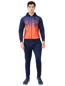 ชุดวอร์มสองชิ้นของผู้ชายมีฮู้ดแบบรูดซิปไล่ระดับสีและกางเกงจ็อกเกอร์ใส่สบายชุดออกกำลังกายสำหรับใส่เล่นกีฬา - Product Image 4
