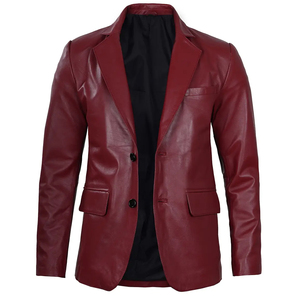 เสื้อเบลเซอร์หนังผู้ชายทรงใหม่ ดีไซน์ทันสมัย กระดุมแถวเดียว คอวี ปรับแต่งได้ ไซส์ใหญ่ ระบายอากาศดี ขายดี พรีเมียม - Product Image 3