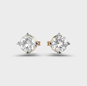 Boucles d'oreilles solitaires en diamant de laboratoire taillé, certifiées IGI, en or blanc/rose/jaune 18 carats rhodié, pour cadeaux d'anniversaire ou de fête - Product Image 6